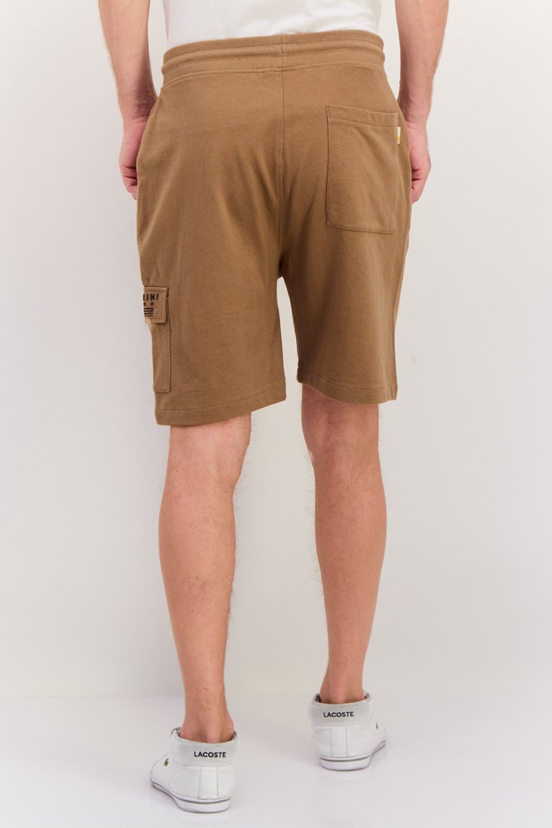 Gazzarrini Men Drawstring Side Pocket Basic Shorts, Brown - Image 2